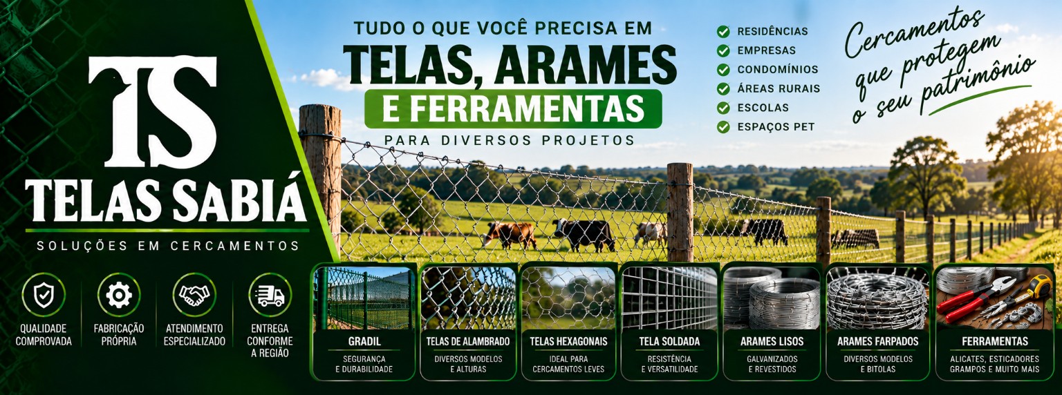 Telas Sabiá - telas, arames e ferramentas para cercamentos
